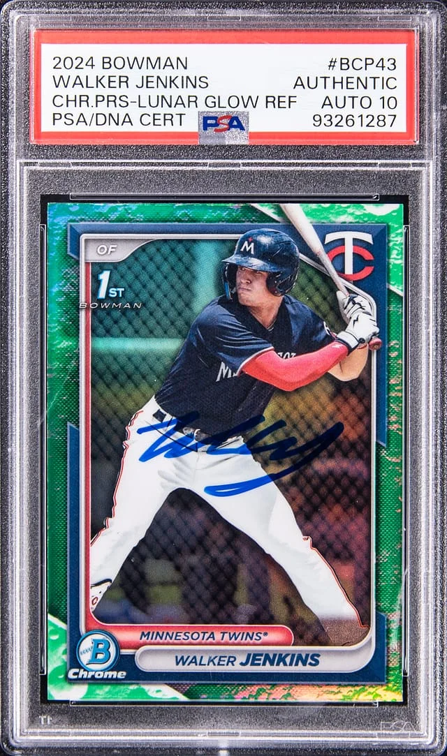 2024 Bowman Chrome Prospects Walker Jenkins Lunar Glow Refractor #BCP-43 card image