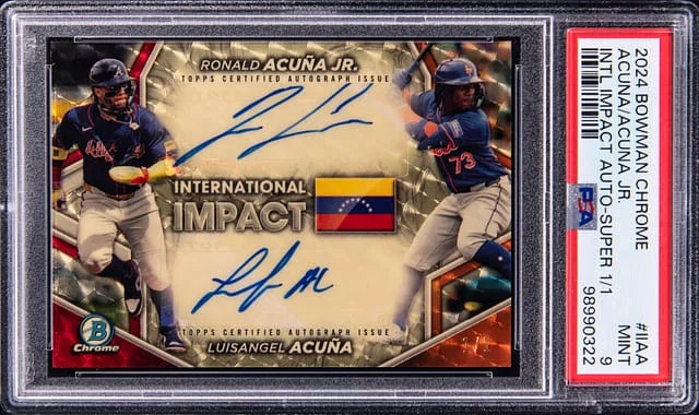 2024 Bowman Chrome Ronald Acuna Jr./Luisangel Acuna International Impact Autographs SuperFractor #II-AA card image