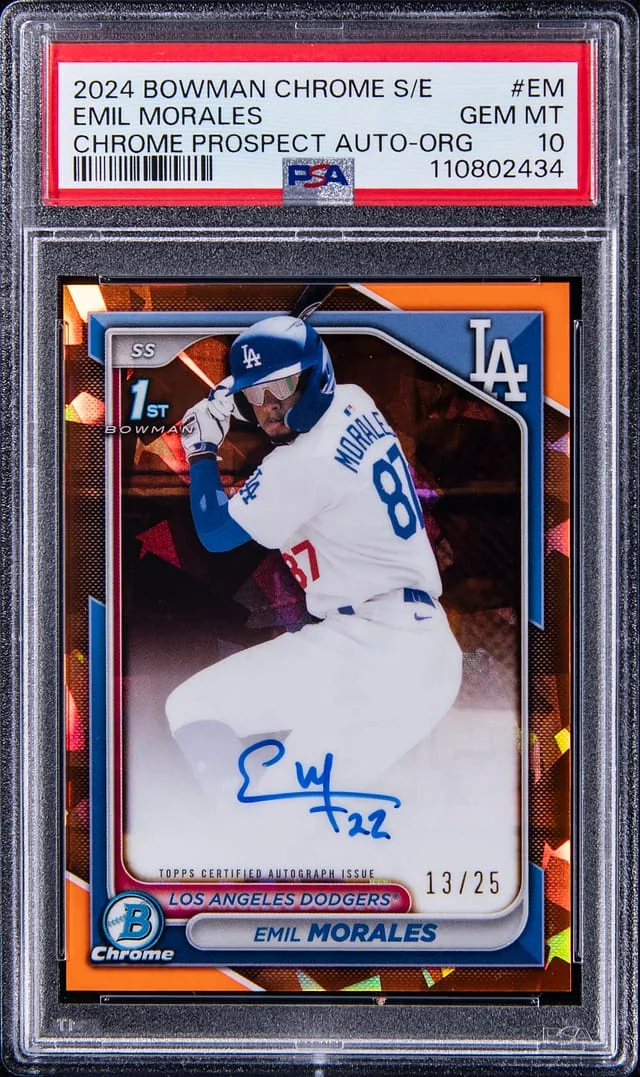 2024 Bowman Chrome Sapphire Emil Morales Chrome Prospect Autograph Orange #CSPA-EM card image