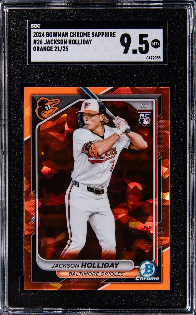 2024 Bowman Chrome Sapphire Jackson Holliday Edition Image Variation Gold Refractor #26 card image