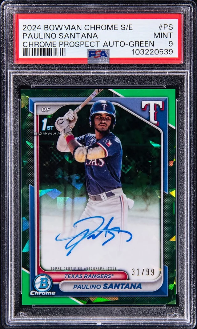 2024 Bowman Chrome Sapphire Paulino Santana Edition Chrome Prospect Autographs Green #CSPA-PS card image
