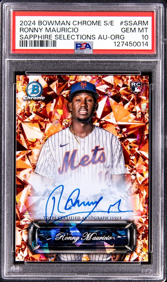 2024 Bowman Chrome Sapphire Ronny Mauricio Edition Sapphire Selections Autographs Orange #SSA-RM card image