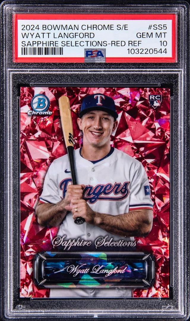2024 Bowman Chrome Sapphire Wyatt Langford Edition Sapphire Selections Red Refractor #SS-5 card image