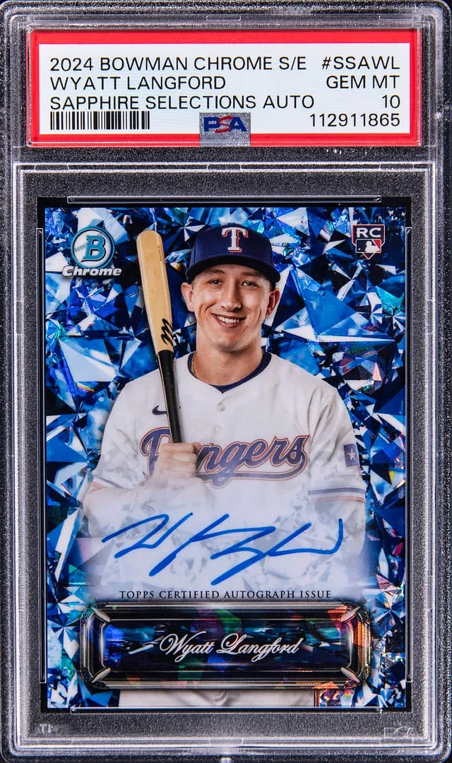 2024 Bowman Chrome Sapphire Wyatt Langford Edition Sapphire Selections Autograph #SSA-WL card image