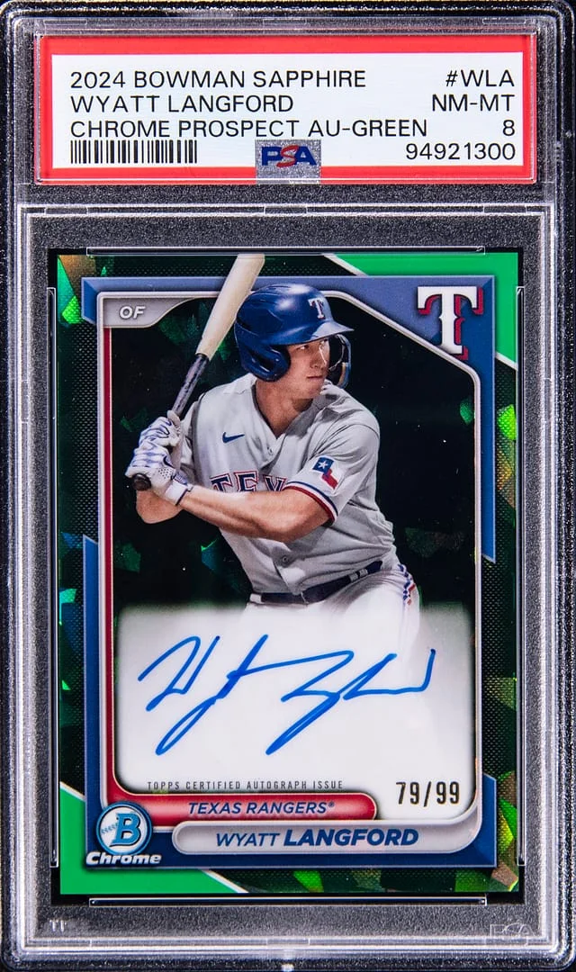 2024 Bowman Chrome Sapphire Wyatt Langford Edition Prospect Autograph #WLA card image