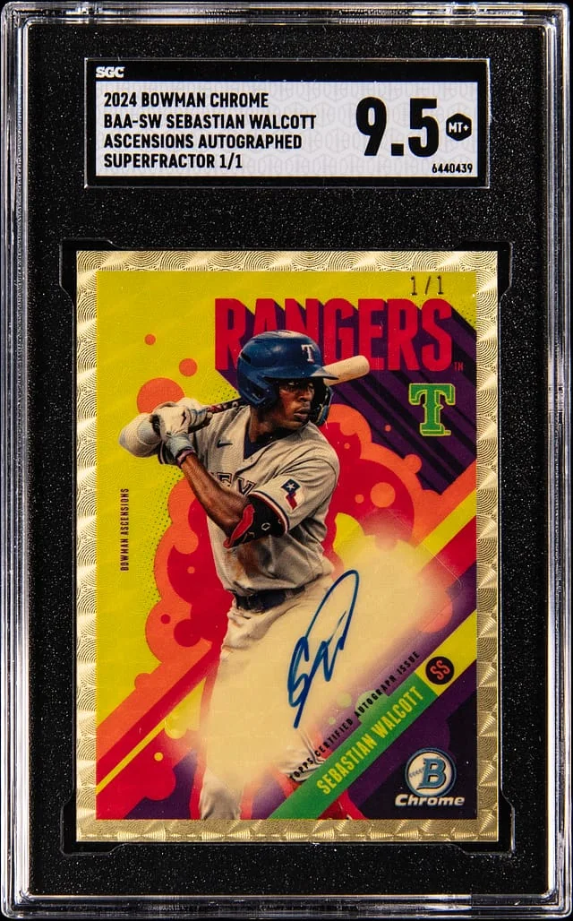 2024 Bowman Chrome Sebastian Walcott Ascensions Autographed SuperFractor #BAA-SW card image