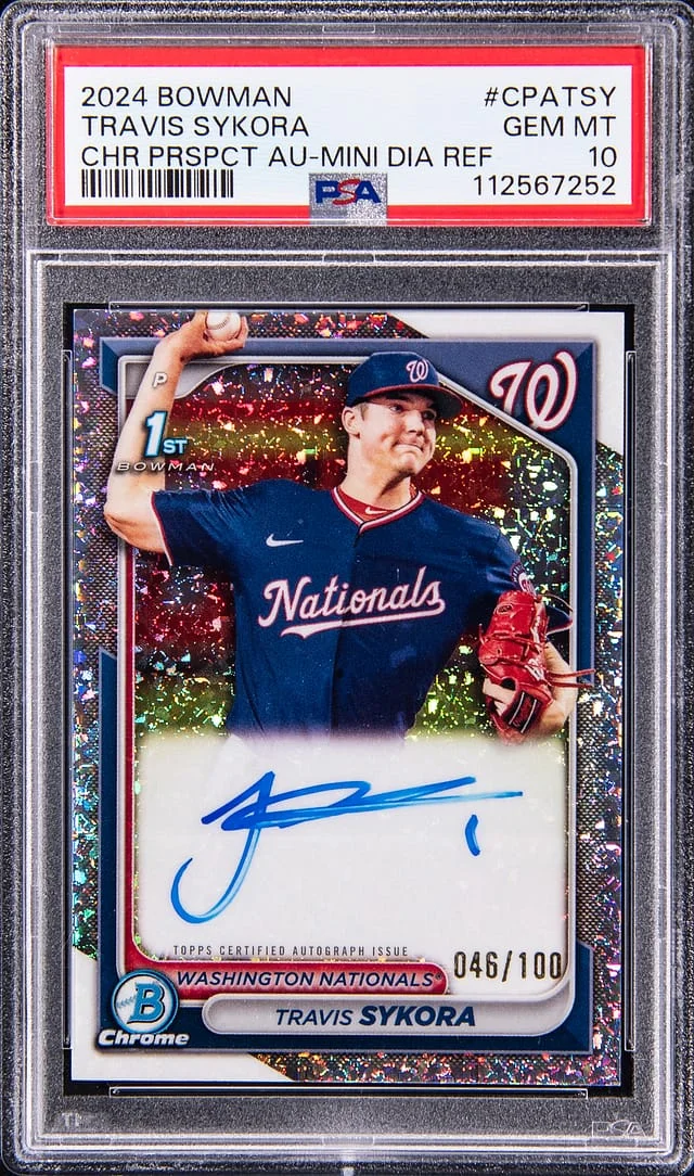 2024 Bowman Chrome Travis Sykora Prospect Autograph-Mini Refractor #CPATSY card image