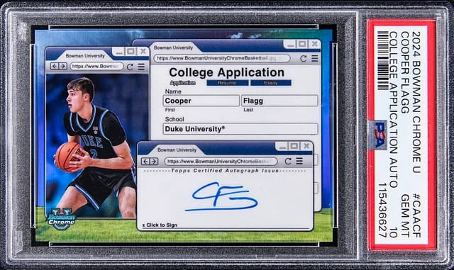 2024 Bowman Chrome University Cooper Flagg College Application Autograph #CAACF card image