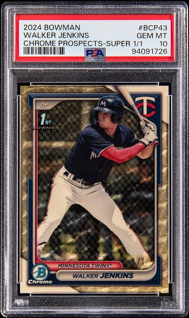 2024 Bowman Chrome Walker Jenkins Superfractor #BCP-43 card image