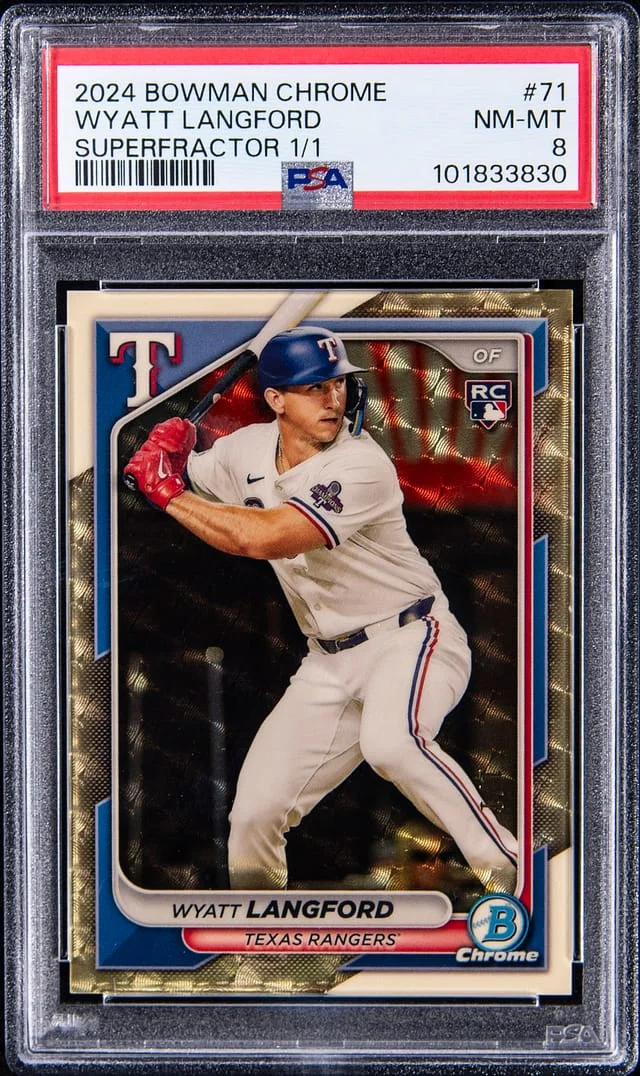 2024 Bowman Chrome Wyatt Langford Red Refractor #71 card image