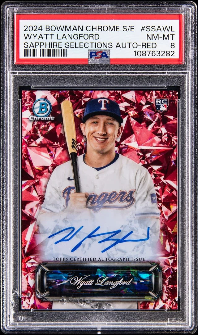 2024 Bowman Chrome Wyatt Langford Edition Sapphire Selections Autograph Red #SSA-WL card image