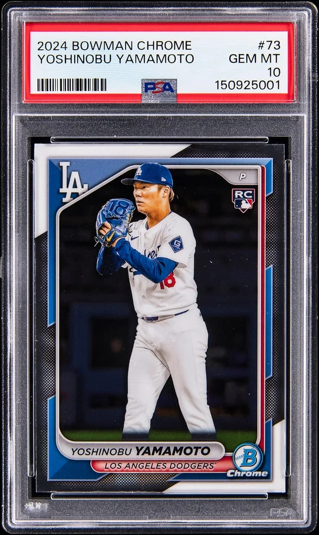 2024 Bowman Chrome Yoshinobu Yamamoto Fuschia Refractor #73 card image