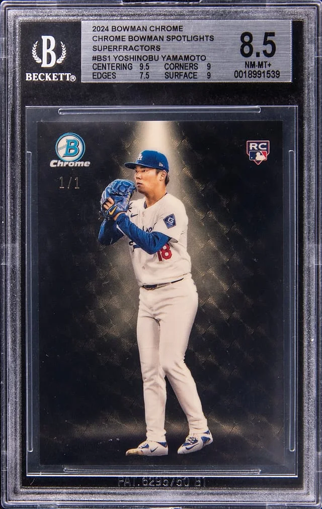 2024 Bowman Chrome Yoshinobu Yamamoto Bowman Spotlights SuperFractor #BS-1 card image