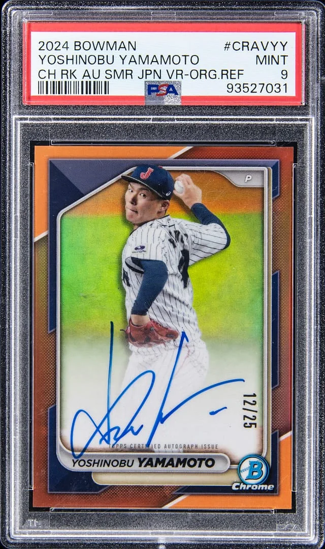 2024 Bowman Chrome Yoshinobu Yamamoto Samurai Japan Varations-Orange Refractor #CRAVYY card image
