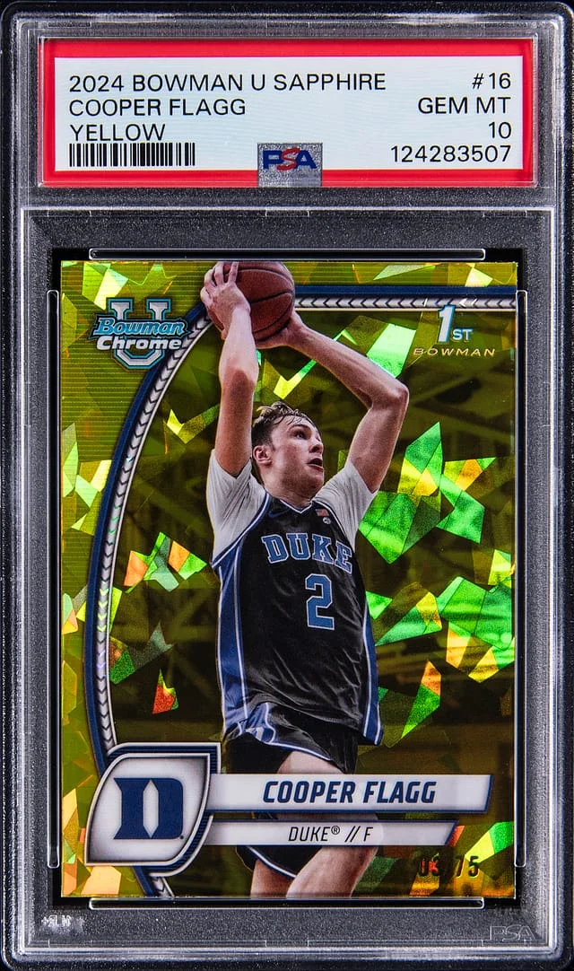 2024 Bowman Cooper Flagg U Sapphire Yellow #16 card image