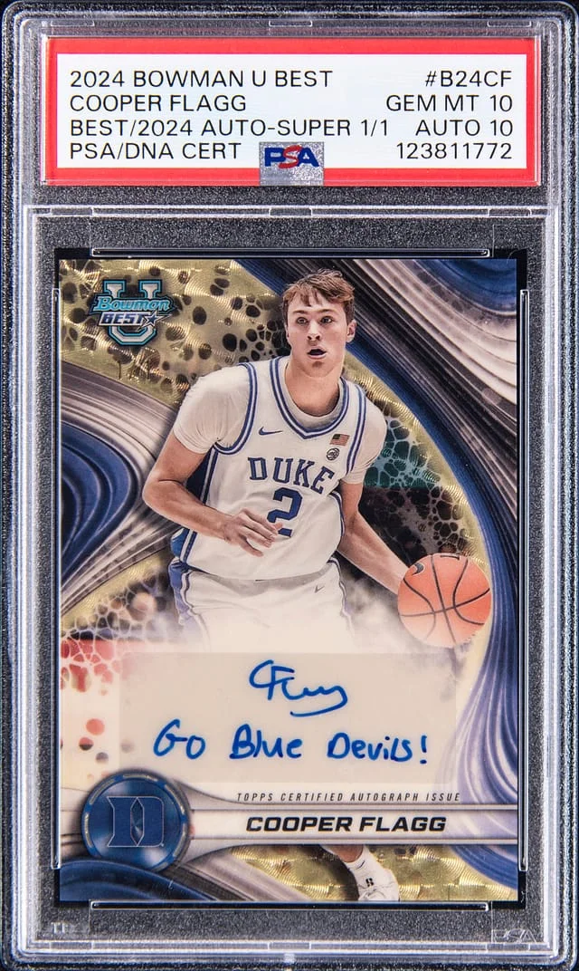 2024 Bowman Cooper Flagg U Best of 2024 Autographs SuperFractor #B24-CF card image