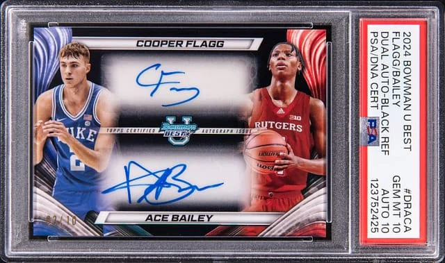 2024 Bowman Cooper Flagg/Ace Bailey U Best Dual Autographs Black Refractor #DRA-CA card image