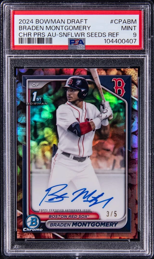 2024 Bowman Draft Braden Montgomery Chrome Prospect Autographs Sunflower Seeds Refractor #CPA-BM card image