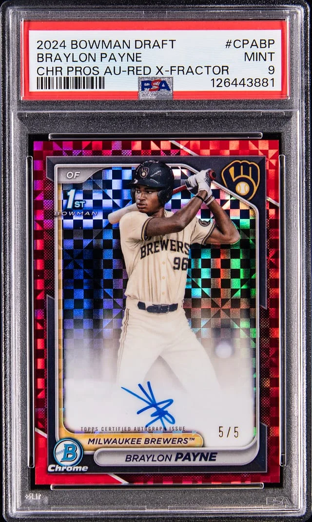 2024 Bowman Draft Braylon Payne Chrome Prospect Autographs Gold Shimmer #CPA-BP card image