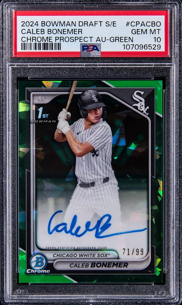 2024 Bowman Draft Caleb Bonemer Chrome Prospect Autograph Green #CPA-CBO card image