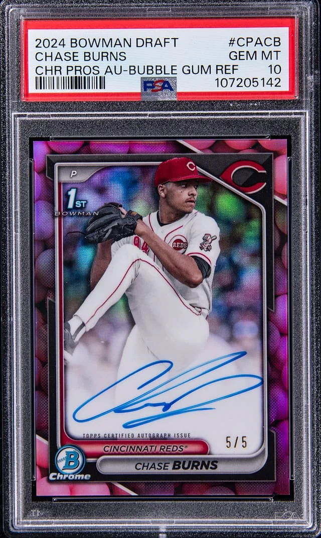 2024 Bowman Draft Chase Burns Chrome Prospect Autograph Refractor #CPA-CB card image