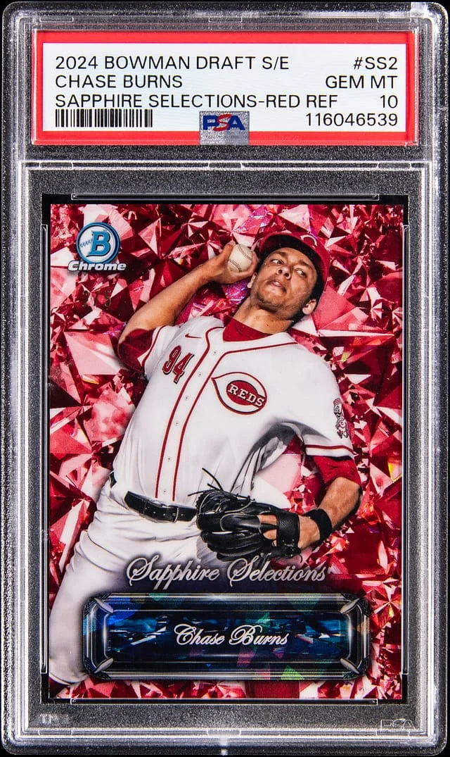 2024 Bowman Draft Chase Burns Edition Sapphire Selections Red Refractor #SS-2 card image