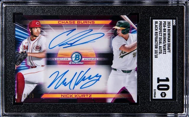 2024 Bowman Draft Chase Burns/Nick Kurtz Dual Prospect Dual Autograph Black Refractor #PDA-BK card image
