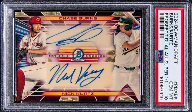 2024 Bowman Draft Chase Burns/Nick Kurtz Prospects Dual Autographs SuperFractor #PDA-BK card image