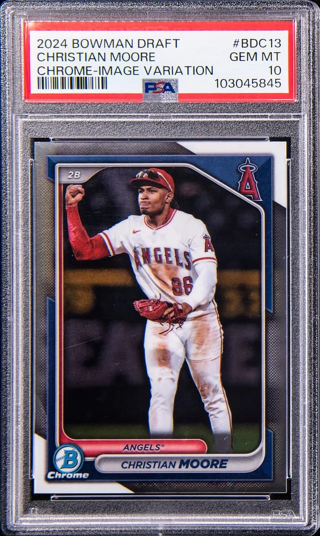 2024 Bowman Draft Christian Moore Chrome Image Variation #BDC-13 card image