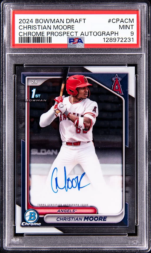2024 Bowman Draft Christian Moore Chrome Prospect Autograph #CPA-CM card image