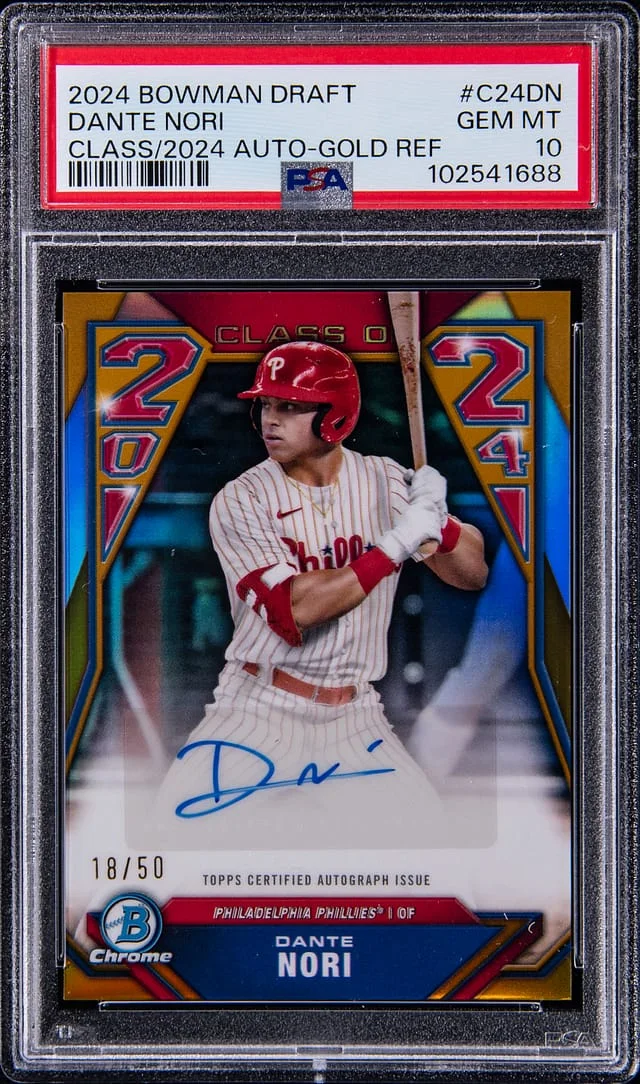 2024 Bowman Draft Dante Nori Class of 2024 Autograph Gold Refractor #C24-DN card image