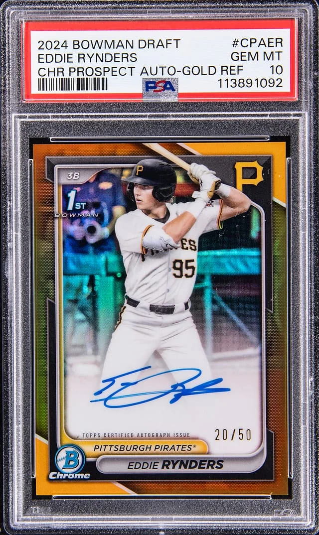 2024 Bowman Draft Eddie Rynders Chrome Prospect Autograph Gold Refractor #CPA-ER card image