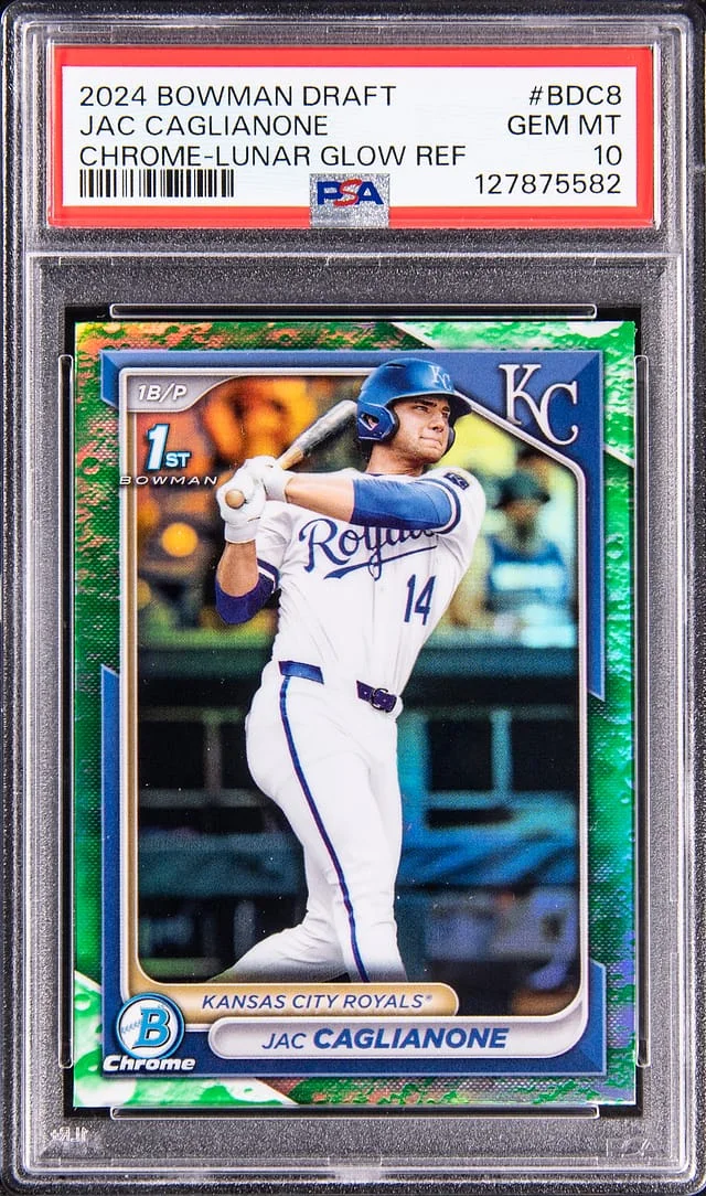 2024 Bowman Draft Jac Caglianone Chrome College Variation Orange Refractor #BDC-8 card image