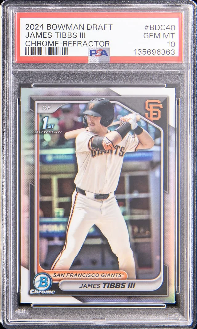 2024 Bowman Draft James Tibbs III Chrome Refractor #BDC-40 card image