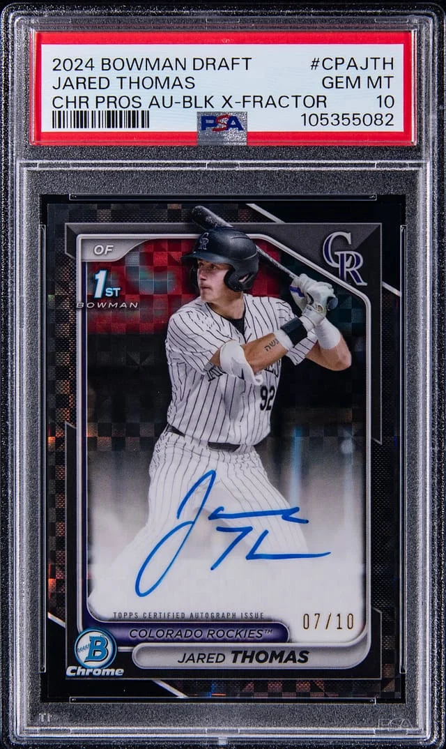2024 Bowman Draft Jared Thomas Chrome Prospect Autograph Black X-Fractor #CPA-JTH card image