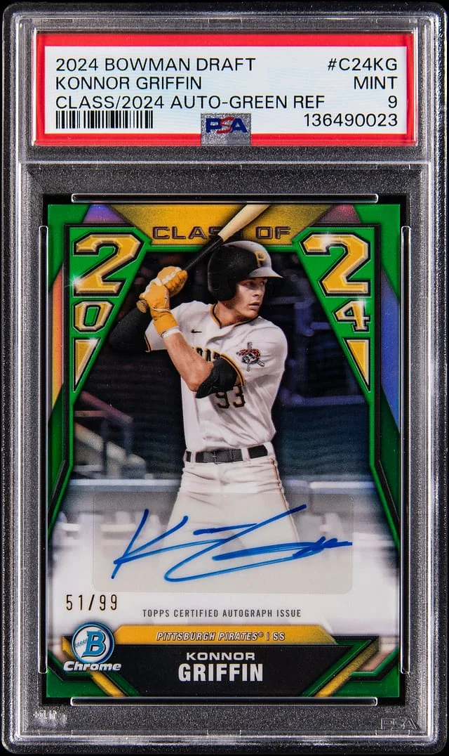 2024 Bowman Draft Konnor Griffin Class of 2024 Autographs Green Refractor #C24-KG card image