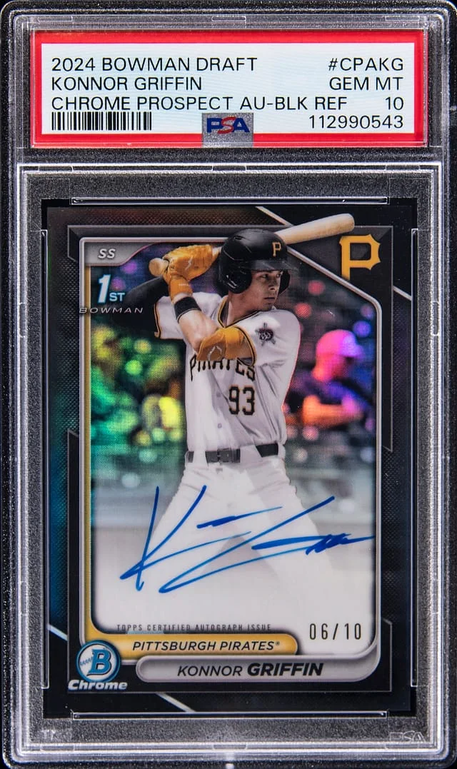 2024 Bowman Draft Konnor Griffin Chrome Prospect Autograph Black Refractor #CPA-KG card image