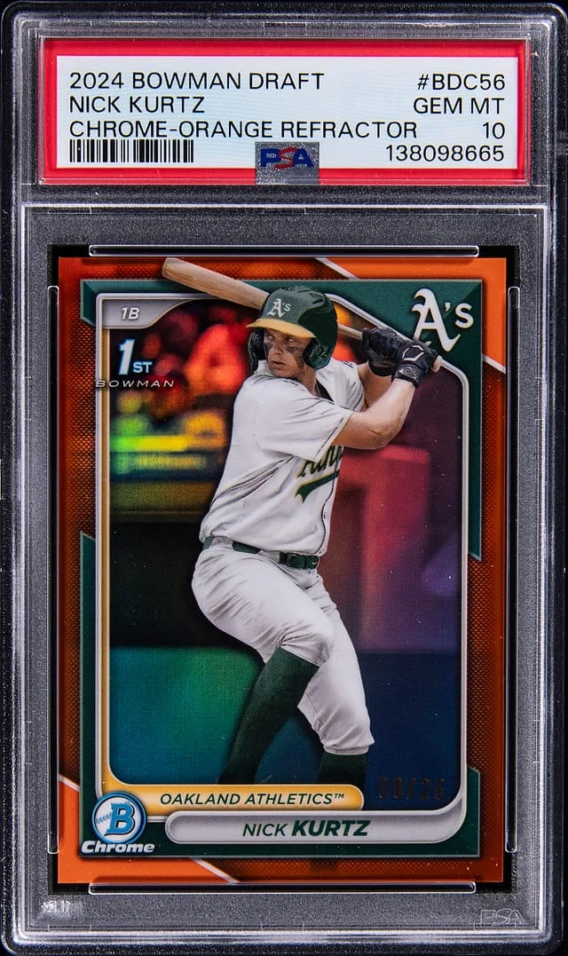 2024 Bowman Draft Nick Kurtz Chrome Orange Refractor #BDC-56 card image