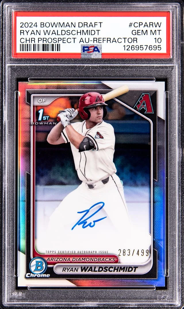 2024 Bowman Draft Ryan Waldschmidt Chrome Prospect Autographs Refractor #CPA-RW card image