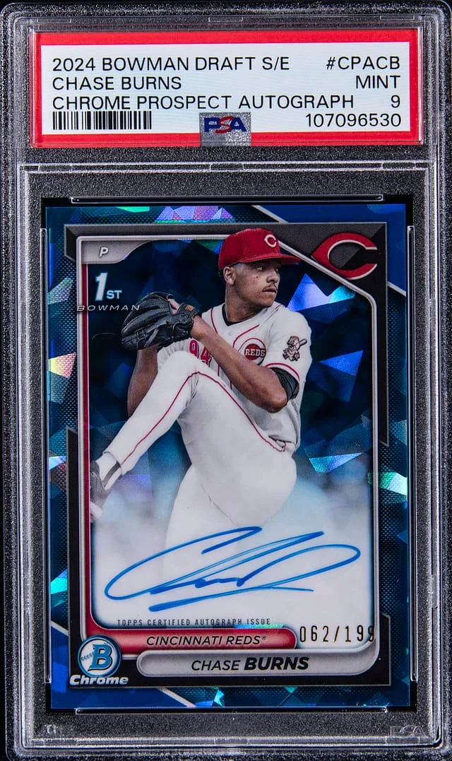 2024 Bowman Draft Sapphire Chase Burns Chrome Prospect Autograph #CPA-CB card image