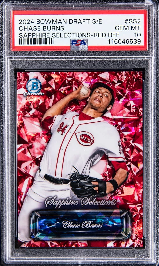2024 Bowman Draft Sapphire Chase Burns Selections Red Refractor #SS-2 card image