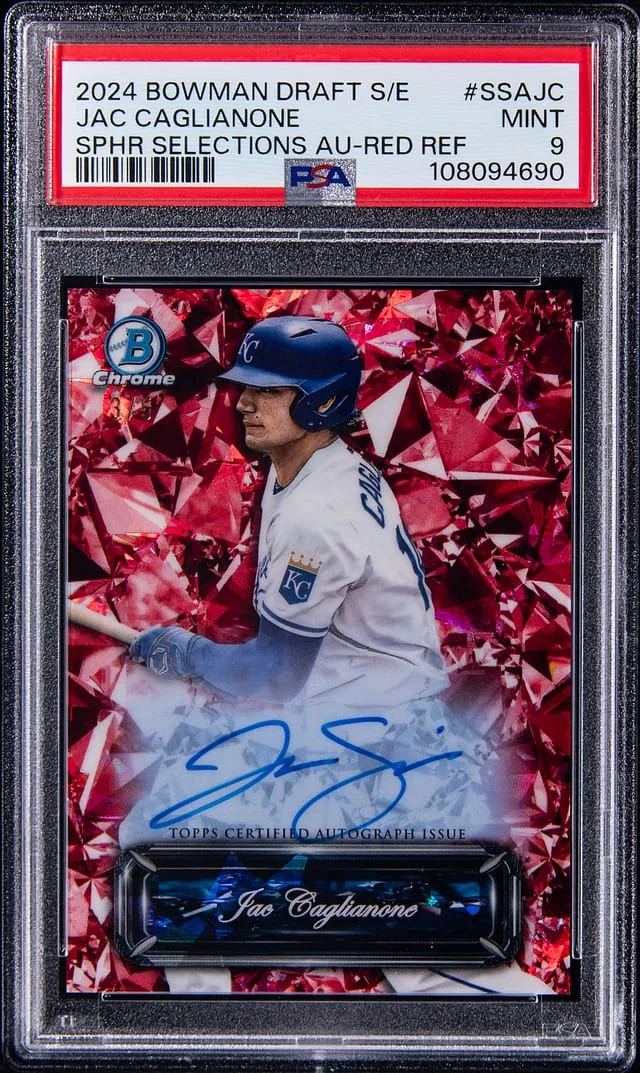 2024 Bowman Draft Sapphire Jac Caglianone Edition Sapphire Selections Autograph Orange Refractor #SSA-JC card image