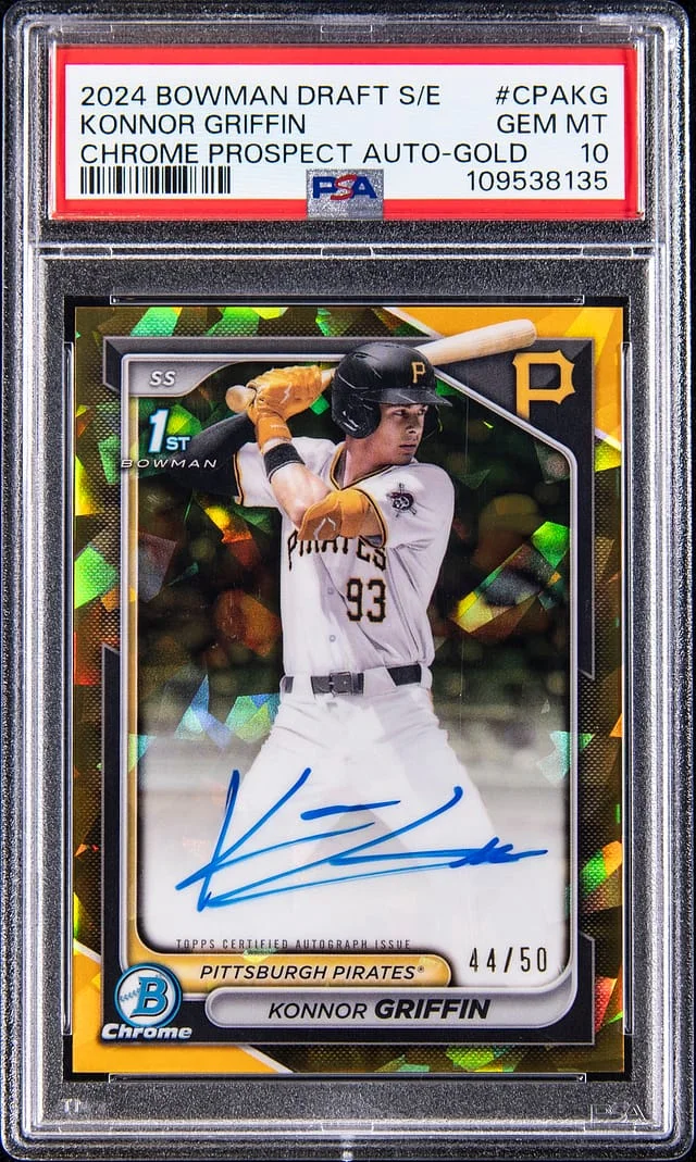 2024 Bowman Draft Sapphire Konnor Griffin Edition Chrome Prospect Autographs Gold #CPA-KG card image