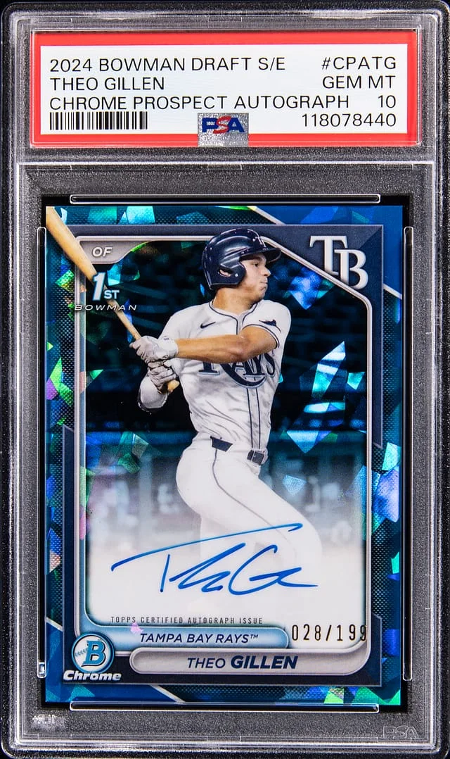 2024 Bowman Draft Sapphire Theo Gillen Edition Chrome Prospect Autograph #CP-TG card image