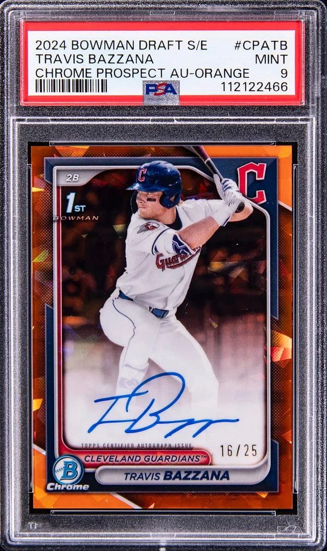 2024 Bowman Draft Sapphire Travis Bazzana Chrome Prospect Autograph Orange #CPA-TB card image