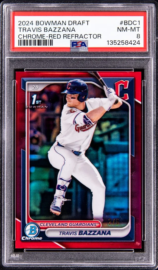 2024 Bowman Draft Travis Bazzana Chrome Red Refractor #BDC-1 card image