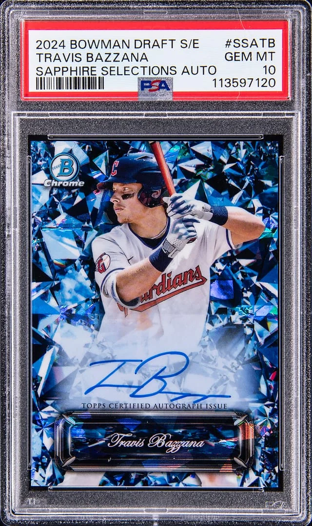 2024 Bowman Draft Travis Bazzana Special Edition Sapphire Selections Autograph #SSATB card image