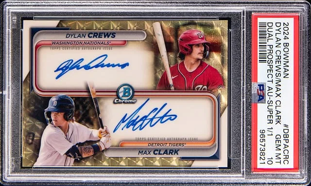 2024 Bowman Dylan Crews/Max Clark Dual Prospect Autographs SuperFractor #DBPA-CRC card image