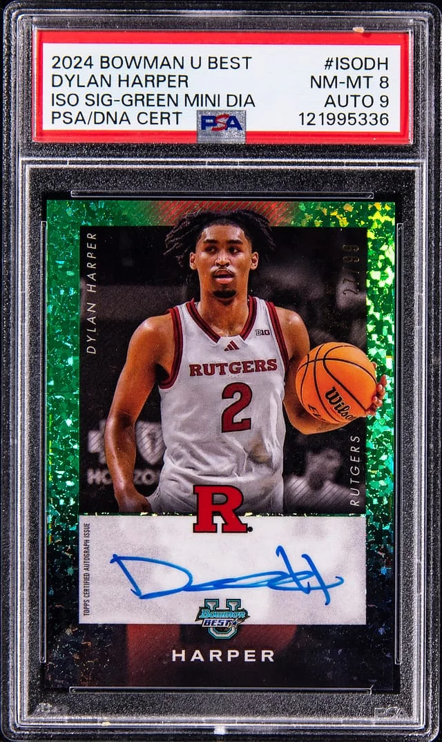 2024 Bowman Dylan Harper U Best Iso Signatures Green Mini Diamond #ISO-DH card image