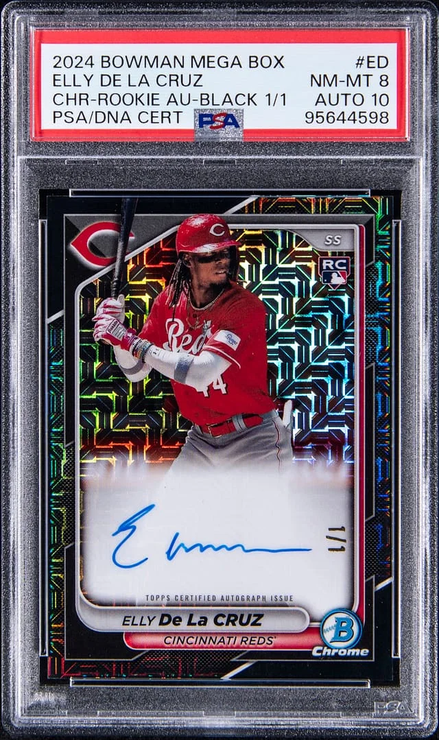 2024 Bowman Elly De La Cruz Mega Box Chrome Autographs Black Refractor #BRA-ED card image